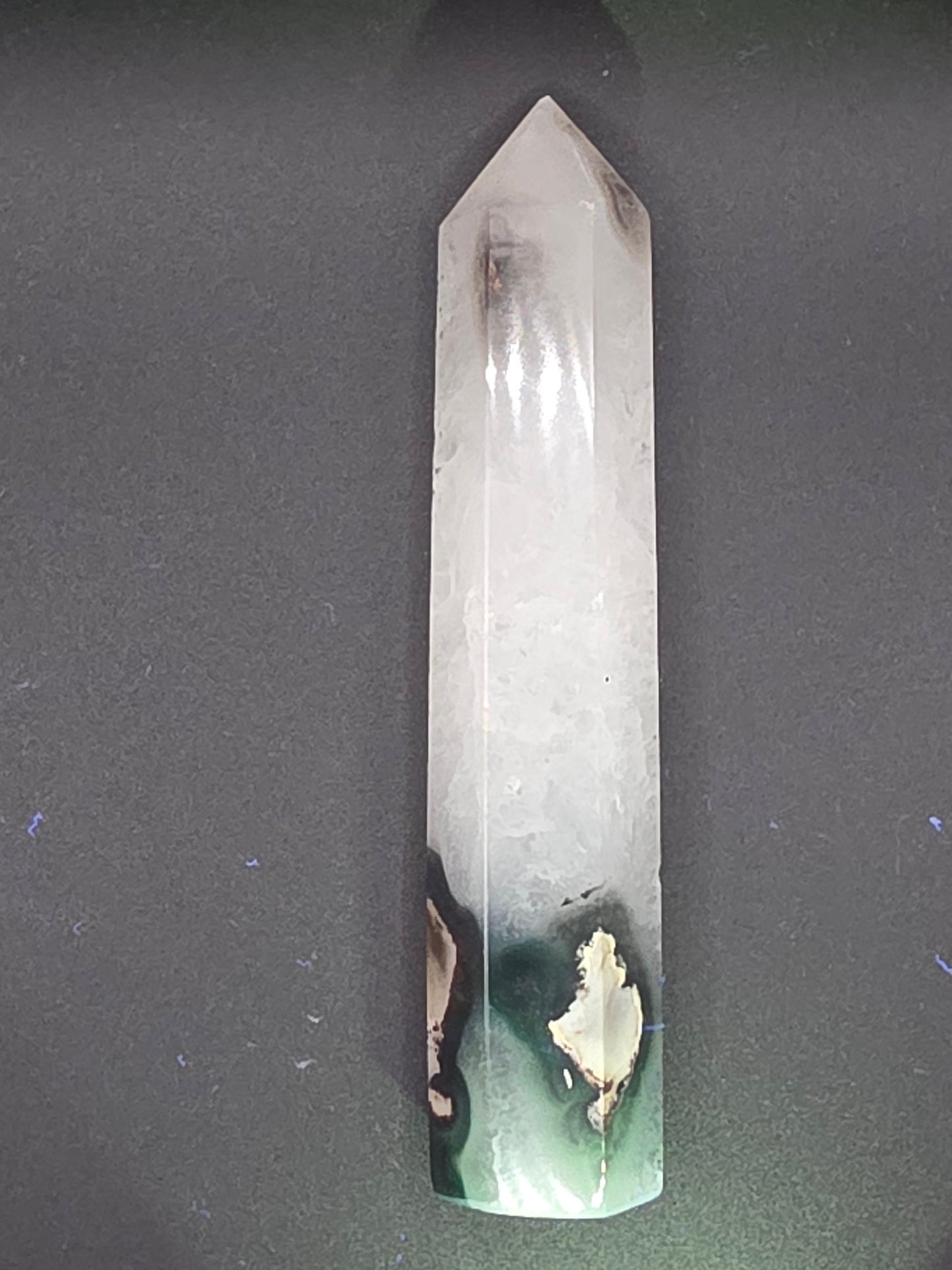 🌋 Volcanic Quartz Agate Tower – Harmony & Protection (5.4")