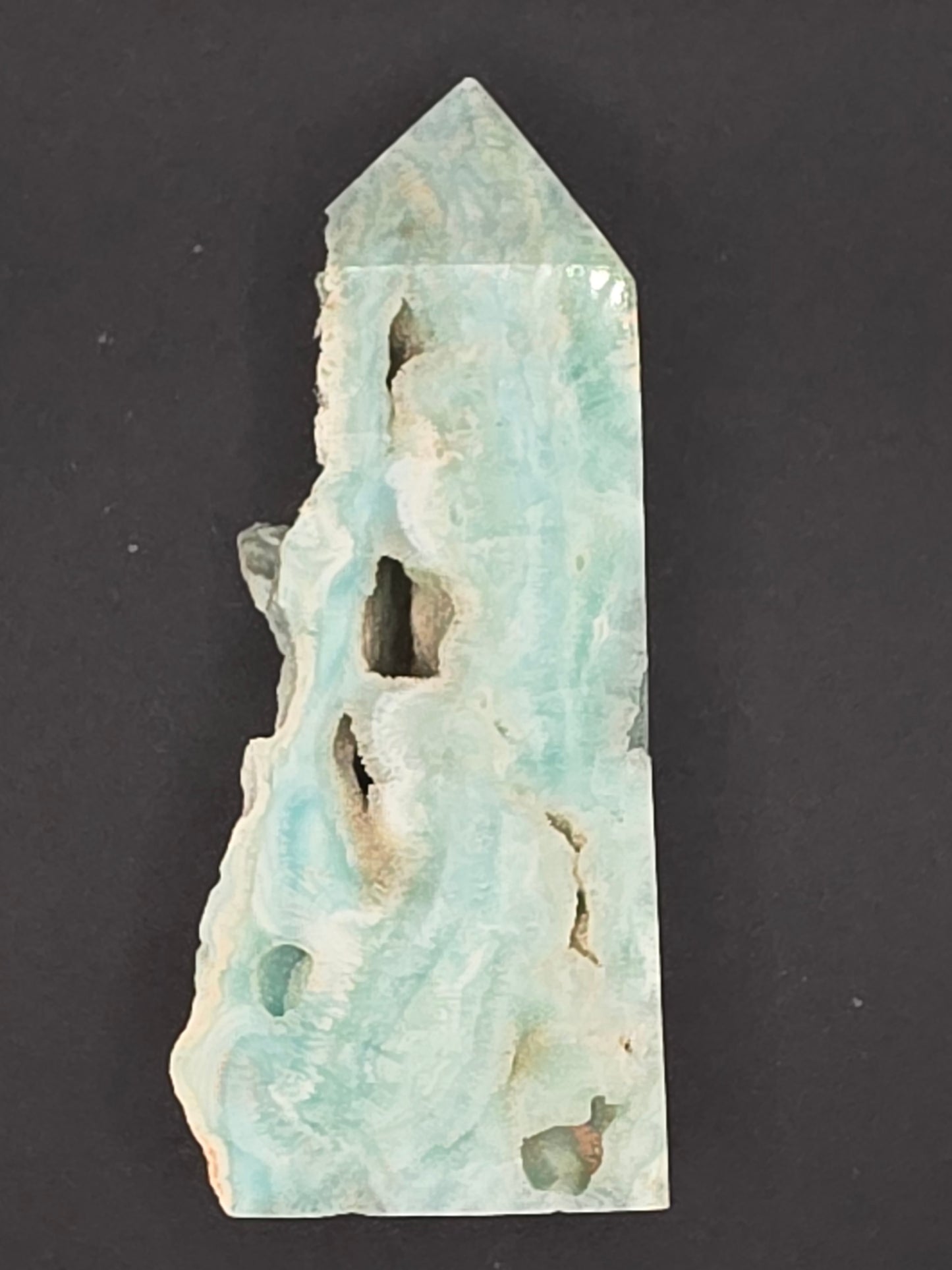 💧 Hemimorphite Tower with Raw Edge — Emotional Renewal (4")