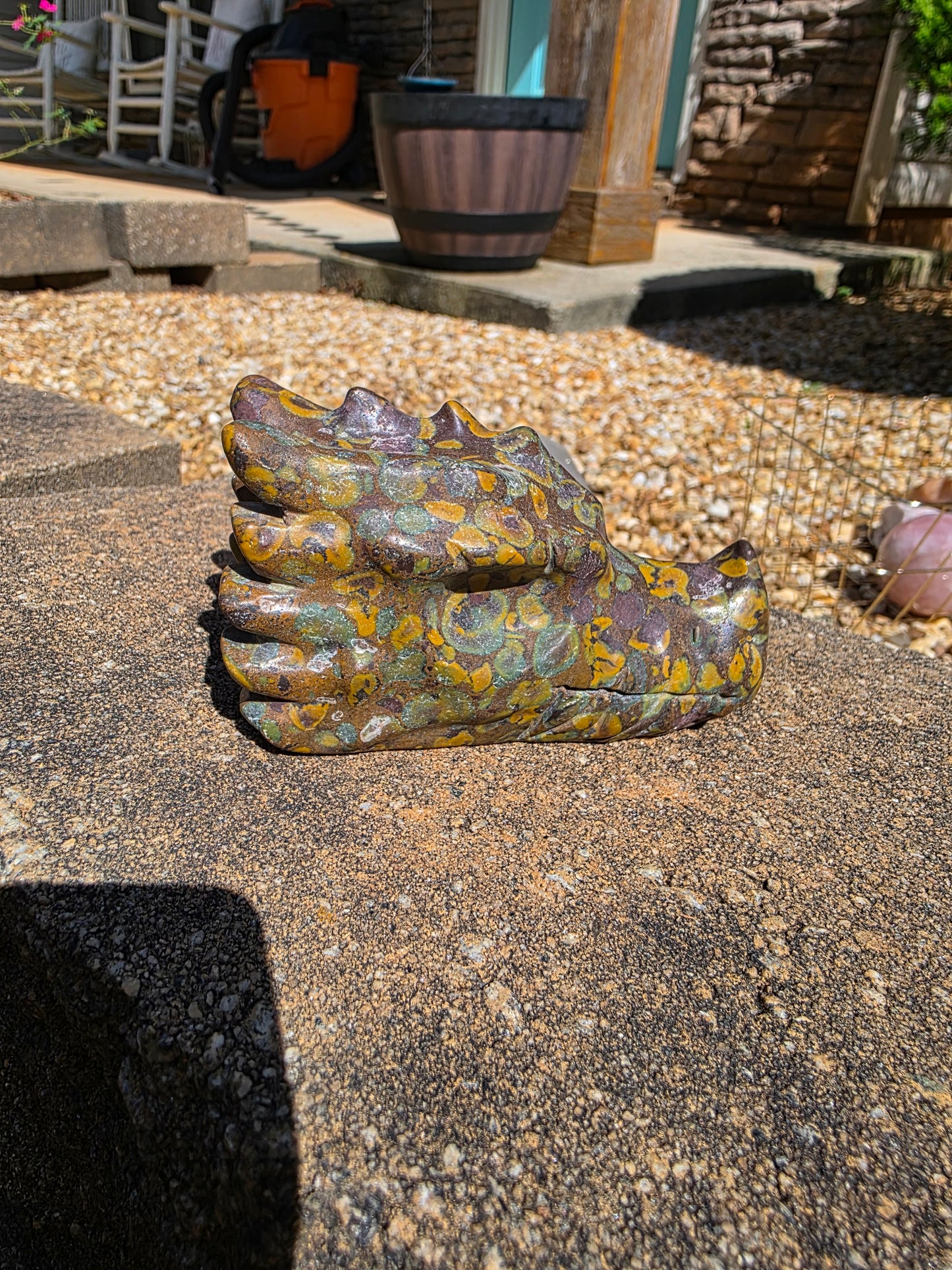 🪶 Fruit Jasper Dragon Head Carving — Grounded Strength (4" x 2" x 2.3")