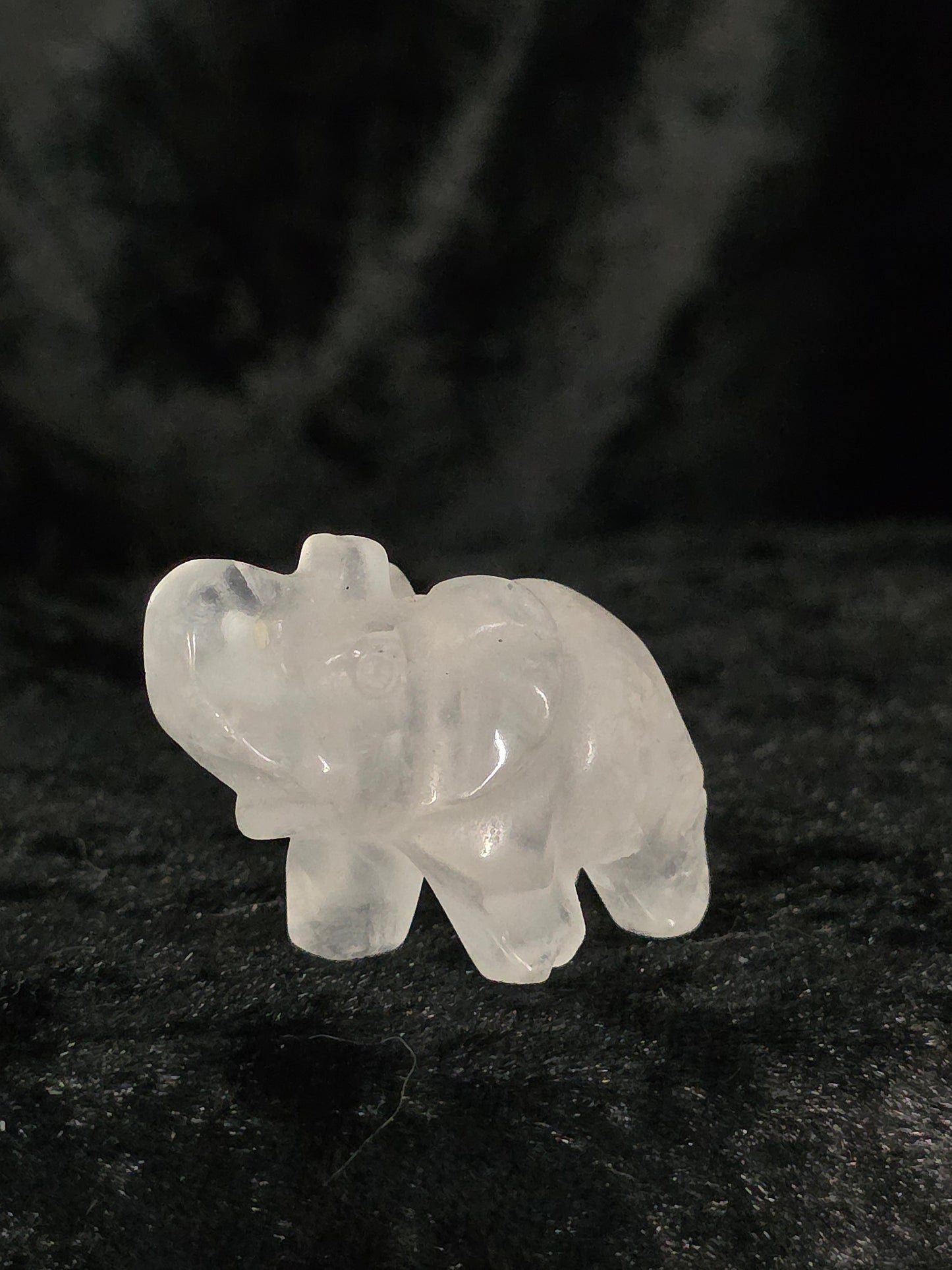 🐘 Clear Quartz Elephant Mini Carving