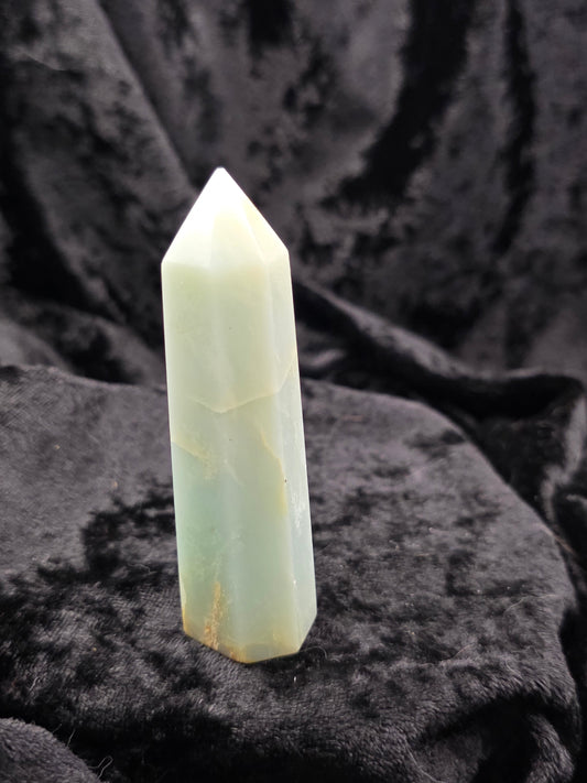 🌊 Caribbean Calcite Tower – Coastal Glow (3.5 in.)