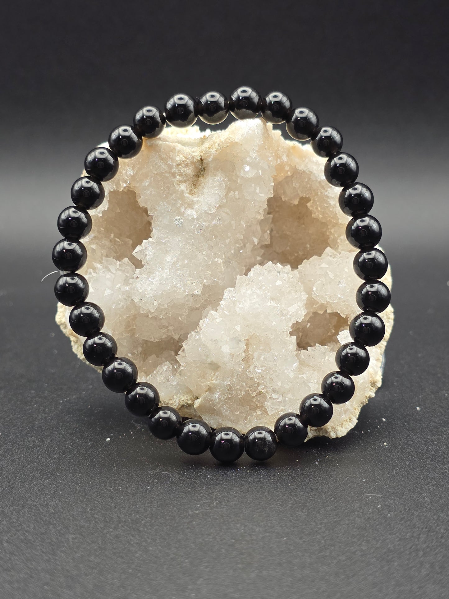 ⚫ Obsidian Bracelet – Shield of Truth (6mm)