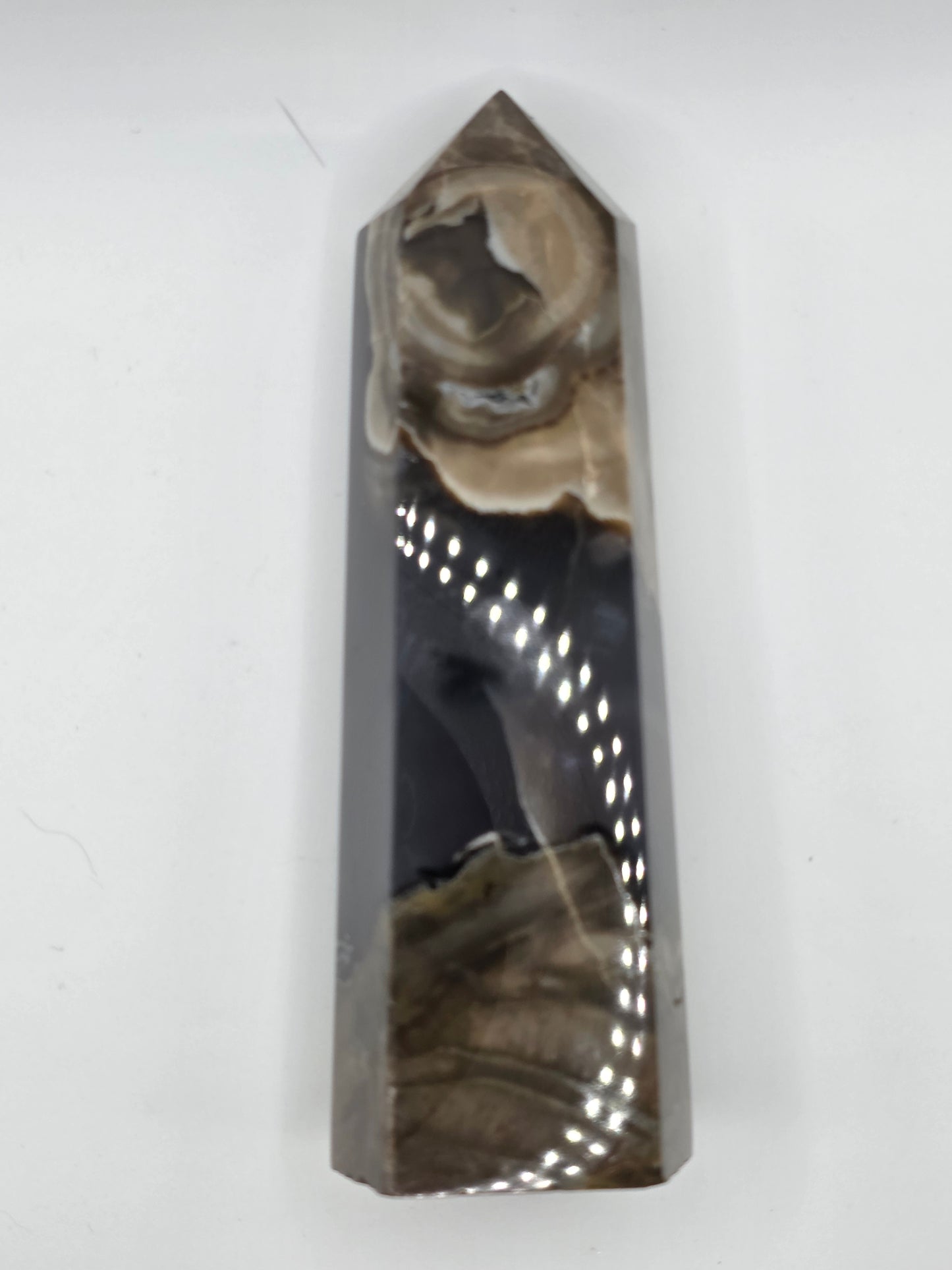 💎 Volcano Agate Tower Chunky — Harmony & Protection (5.65")