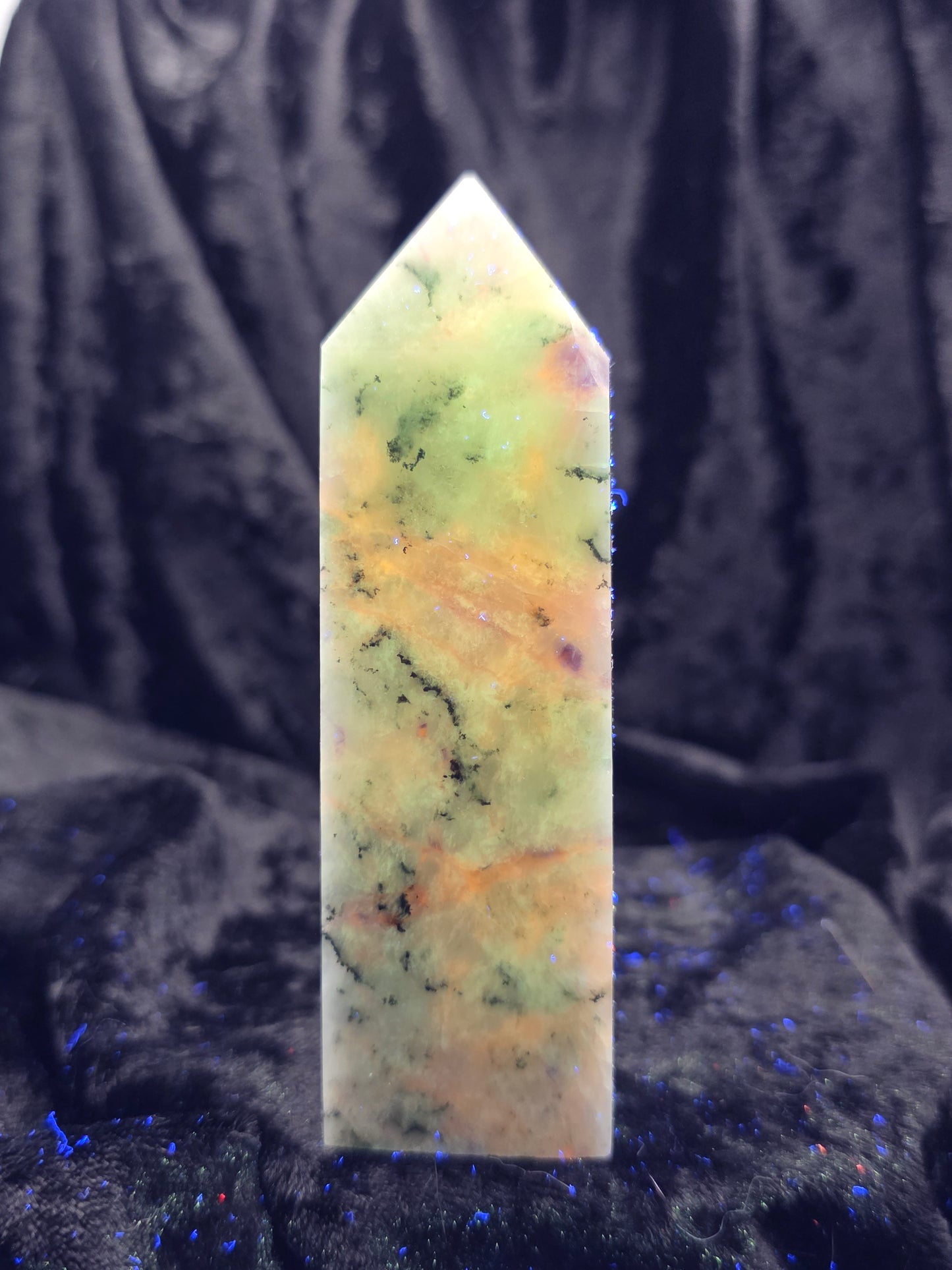 🔷 Afghanite Tower – Celestial Fire (4.25 in, 181 g)