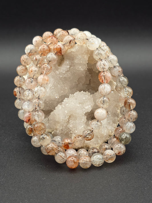 ✨ Copper Rutile Quartz Triple Wrap – Threads of Light (6mm Beads, Versatile Wear)