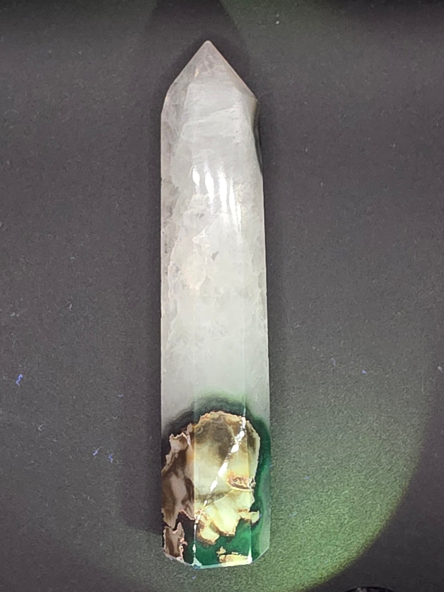 🌋 Volcanic Quartz Agate Tower – Harmony & Protection (5.4")