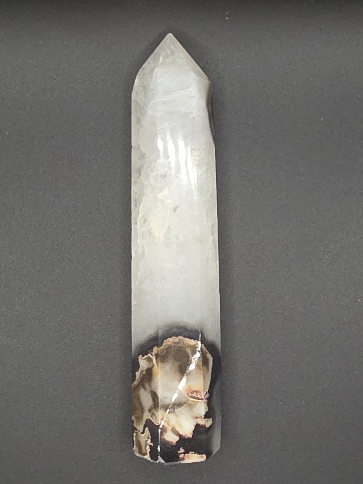 🌋 Volcanic Quartz Agate Tower – Harmony & Protection (5.4")