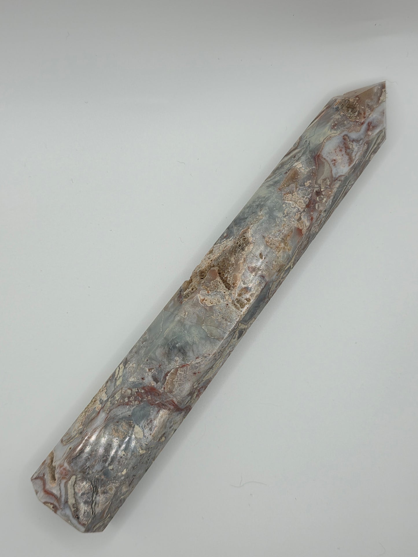 🌪️ Mexican Crazy Lace Agate Tower — Harmony & Protection (8.15")