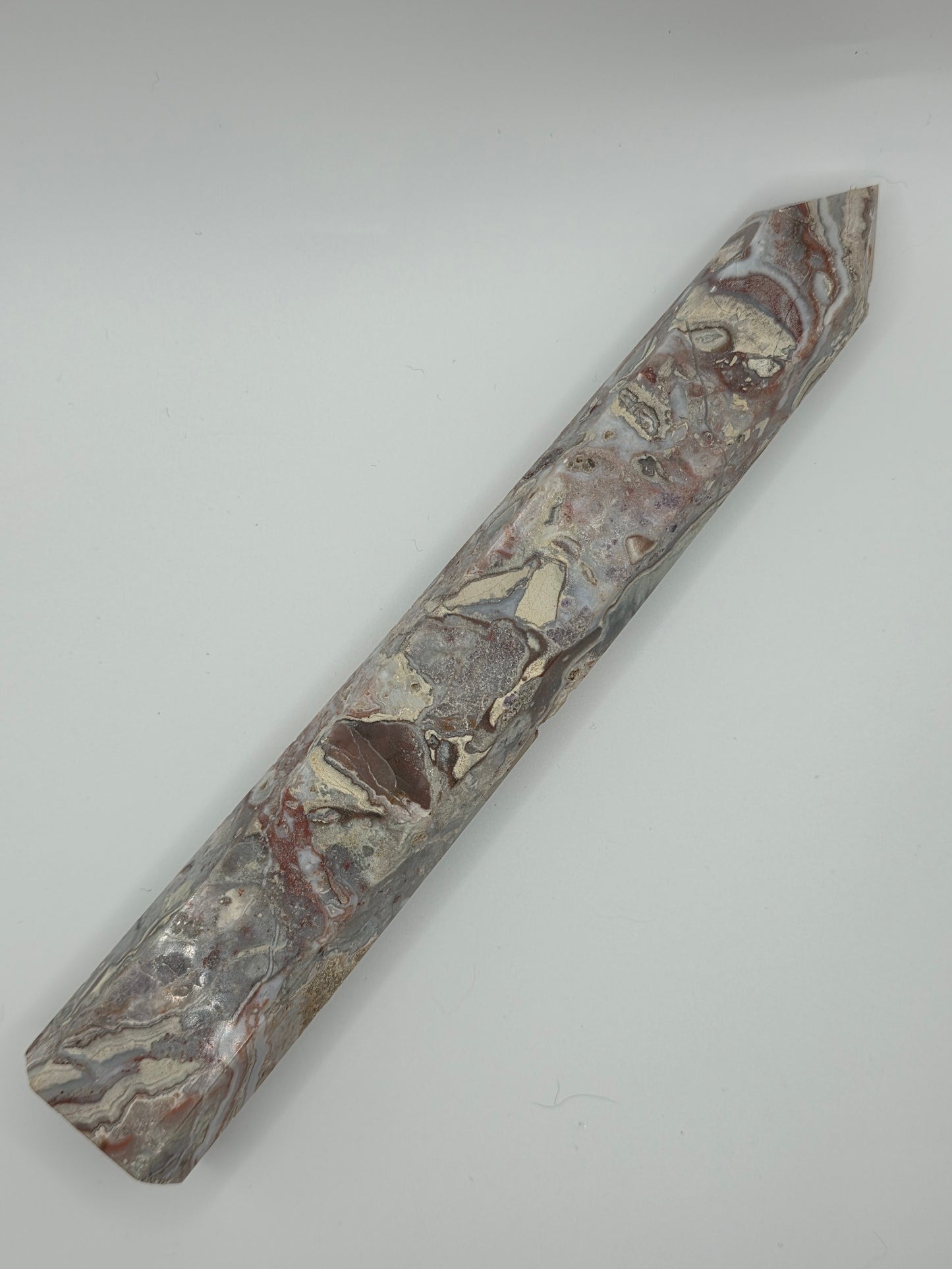 🌪️ Mexican Crazy Lace Agate Tower — Harmony & Protection (8.15")