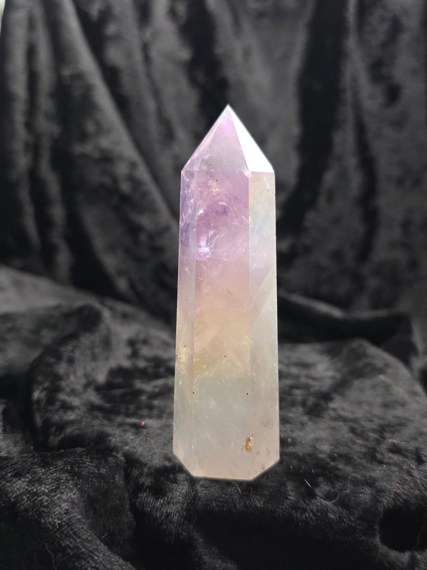 🌈 Aura Quartz Tower – Rainbow Beam (3.5 in)