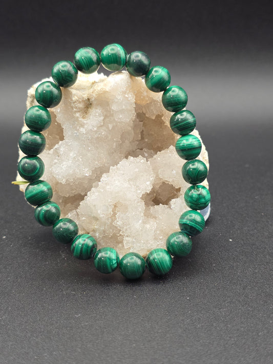 💚 Malachite Bead Bracelet – Heart Transformation (8mm)