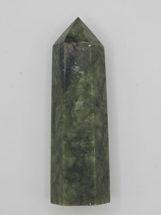 🍀 Nephrite Jade - Dark Green - Tower — Prosperous Peace (3.5")