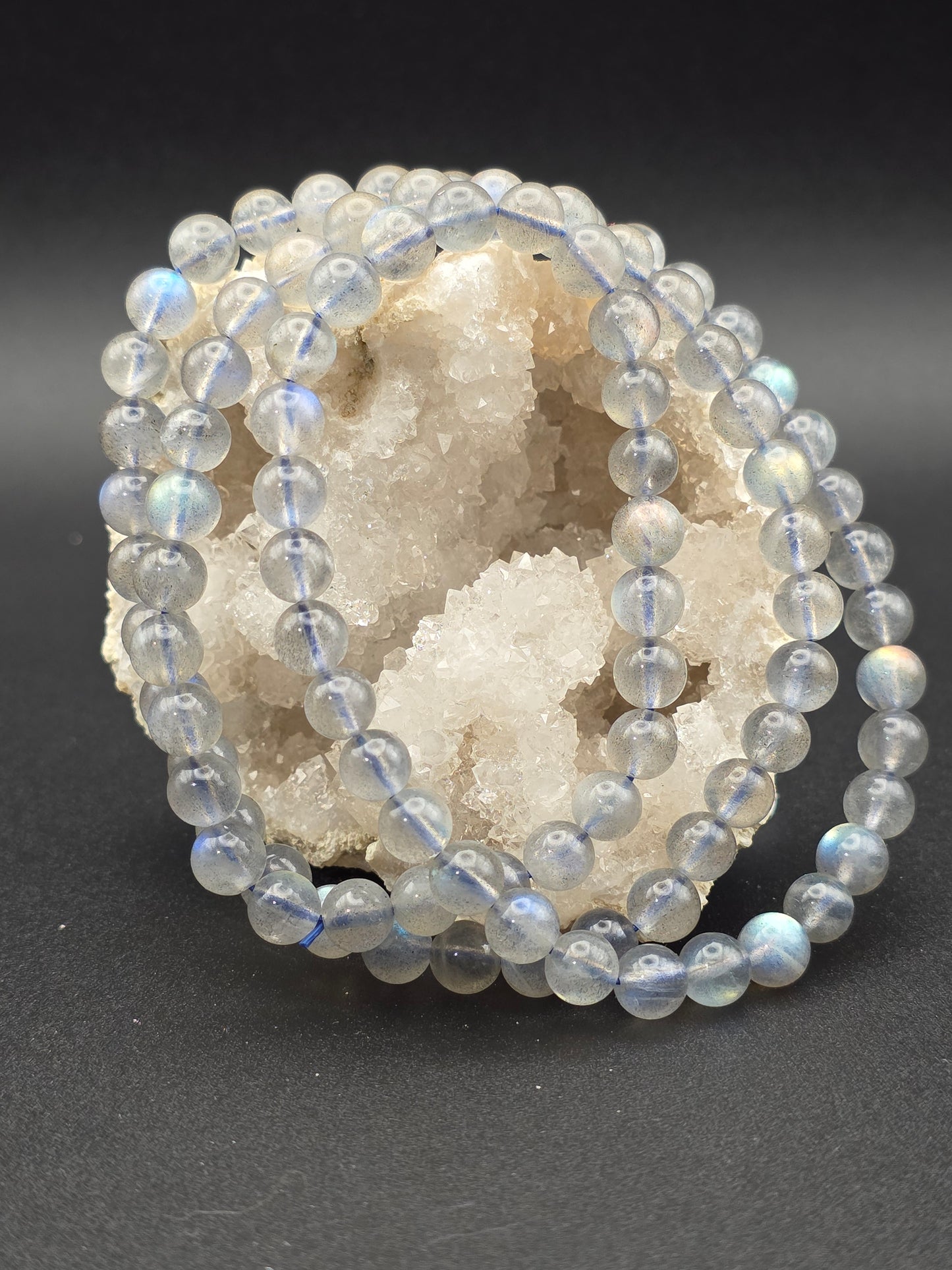 🌙 Labradorite Triple Wrap Bracelet – Mystic Flow (6mm)