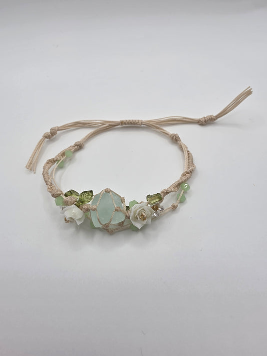 🌈 Fluorite Macrame Bracelet – Garden of Clarity