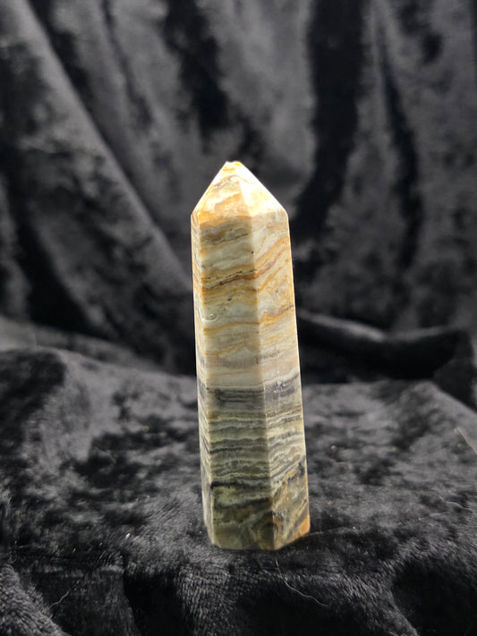 🐝 Bumblebee Jasper Tower – Flawed Beauty with Fierce Glow (chipped tip)